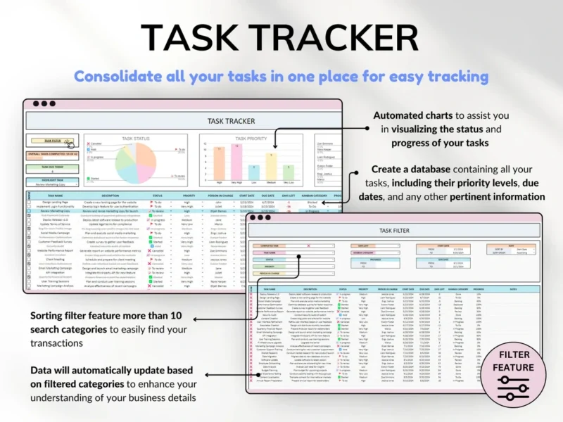 All in One Project Management Tools- for Small Business Project Planner, Task Tracker, To-Do List, Gantt Chart, Kanban Board - Image 10